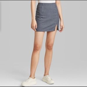 Wild Fable Blue, Black, and White Plaid Mini Skirt